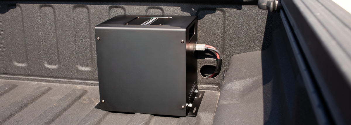 Juicebox 100 installed in a Jeep Gladiator truck bed